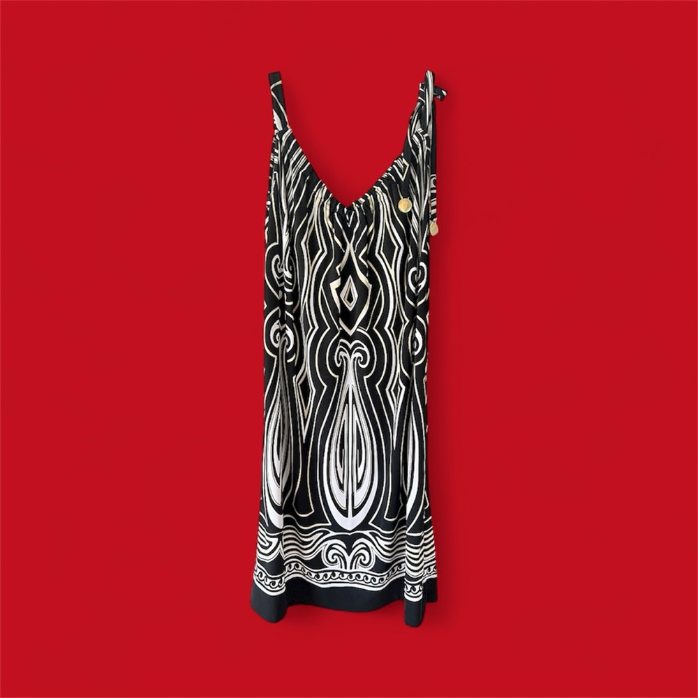 White House Black Market Graphic Print Monochrome Geometric Dress XS